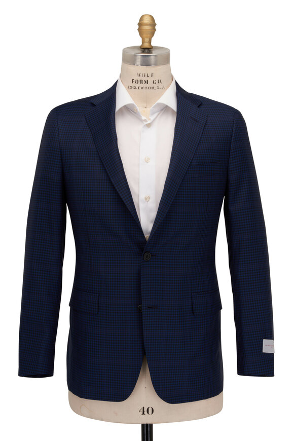 Samuelsohn - Navy Micro Check Wool Sportcoat