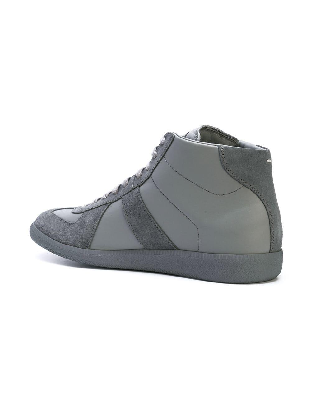 Maison Margiela - Replica Gray Leather & Suede High Top Sneaker