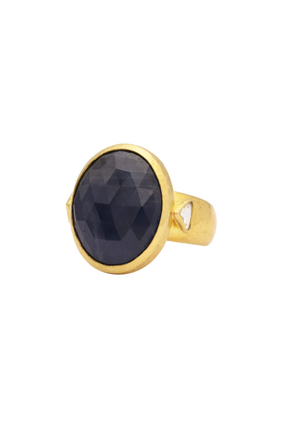 Gurhan 24k Gold Sapphire & Diamond Cocktail Ring - view 2