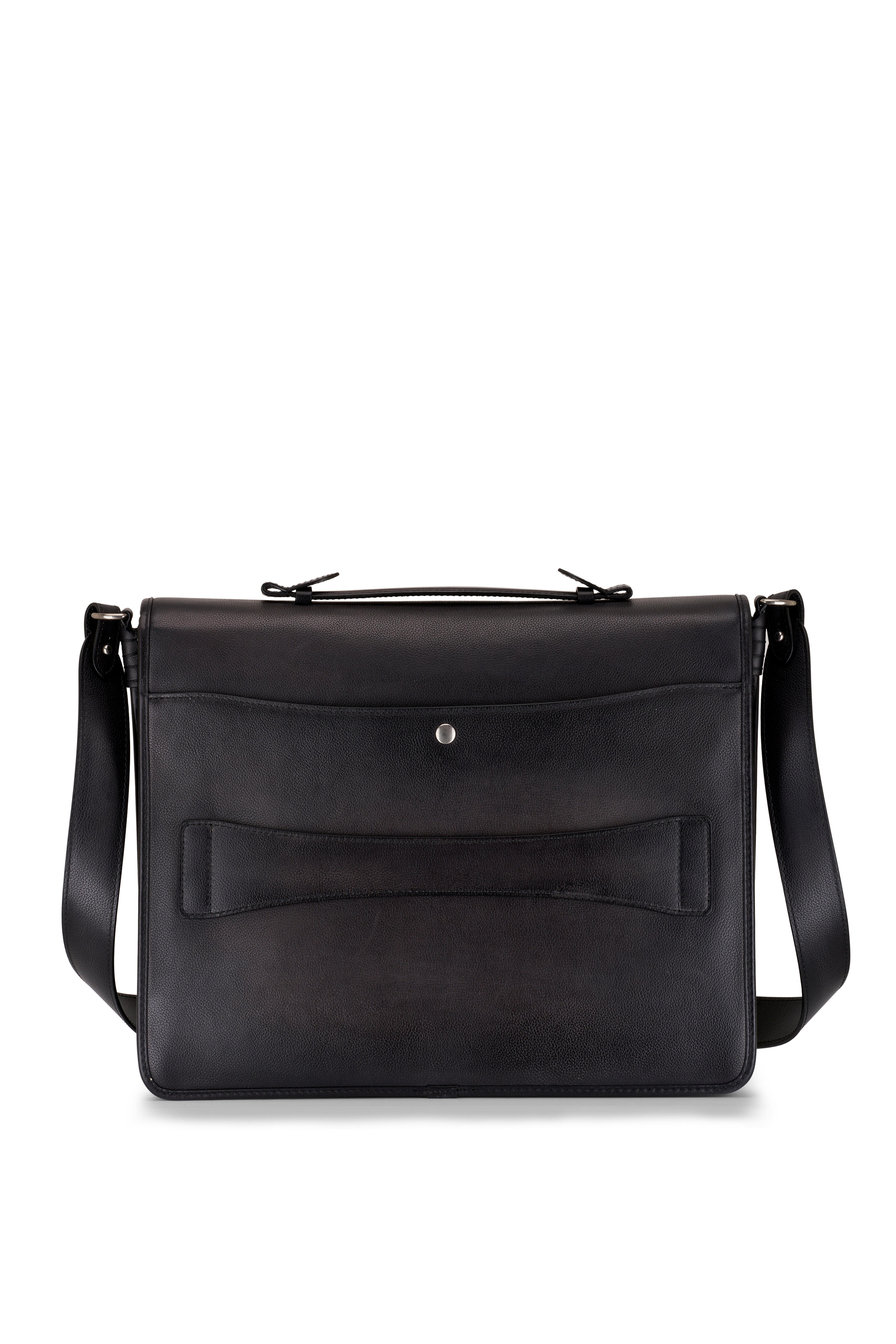 Berluti - Postino Nero Grigio Leather Briefcase | Mitchell Stores