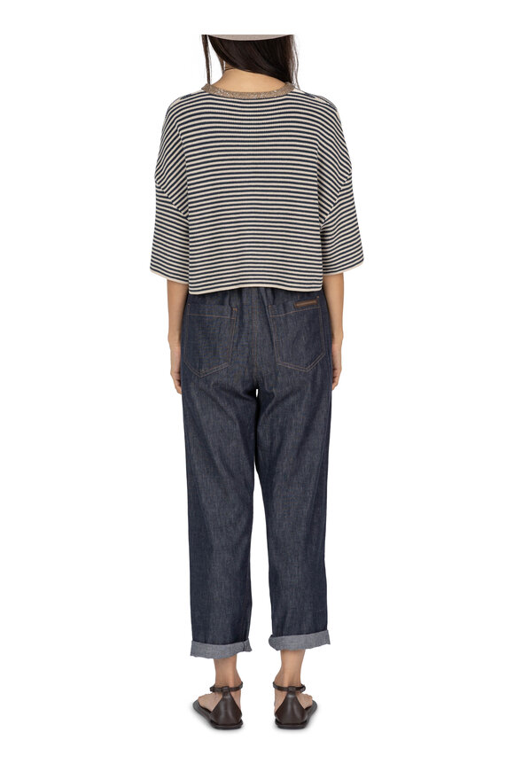 Brunello Cucinelli - Denim Cotton Pull-On Pant