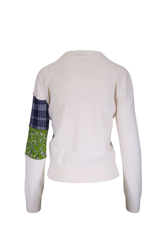 Loewe Cosima Von Bonin Flora Blue Plaid & Ivory Sweater - view 4
