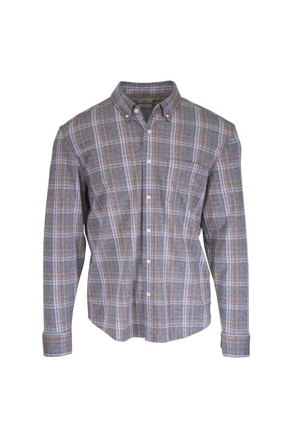 Faherty Brand Gray Plaid Coastline Shirt
