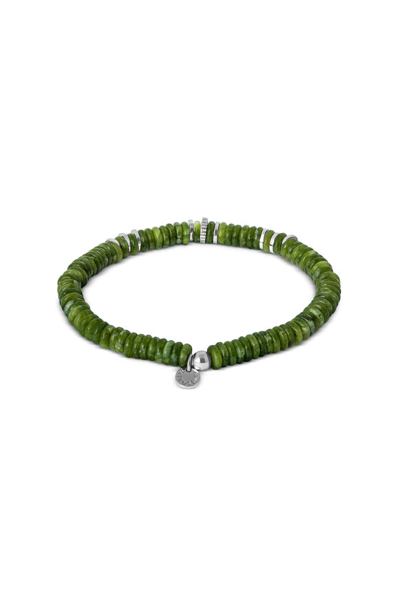 Tateossian Jade & Bamboo Sterling Silver Bracelet - view 2