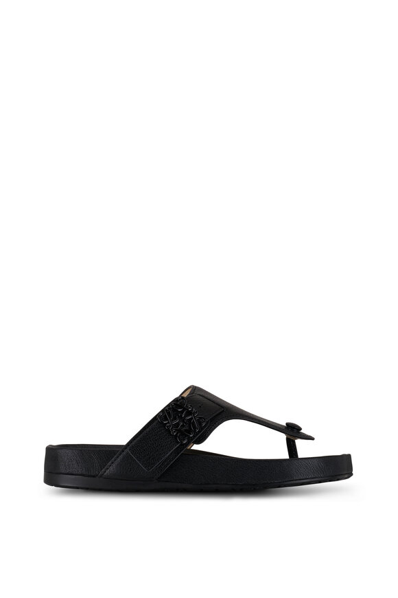 Loewe - Ease Black Leather Sandal, 35mm