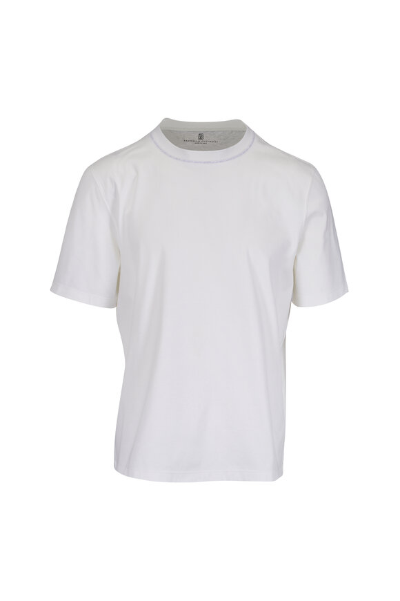 Brunello Cucinelli White Cotton Jersey T-Shirt