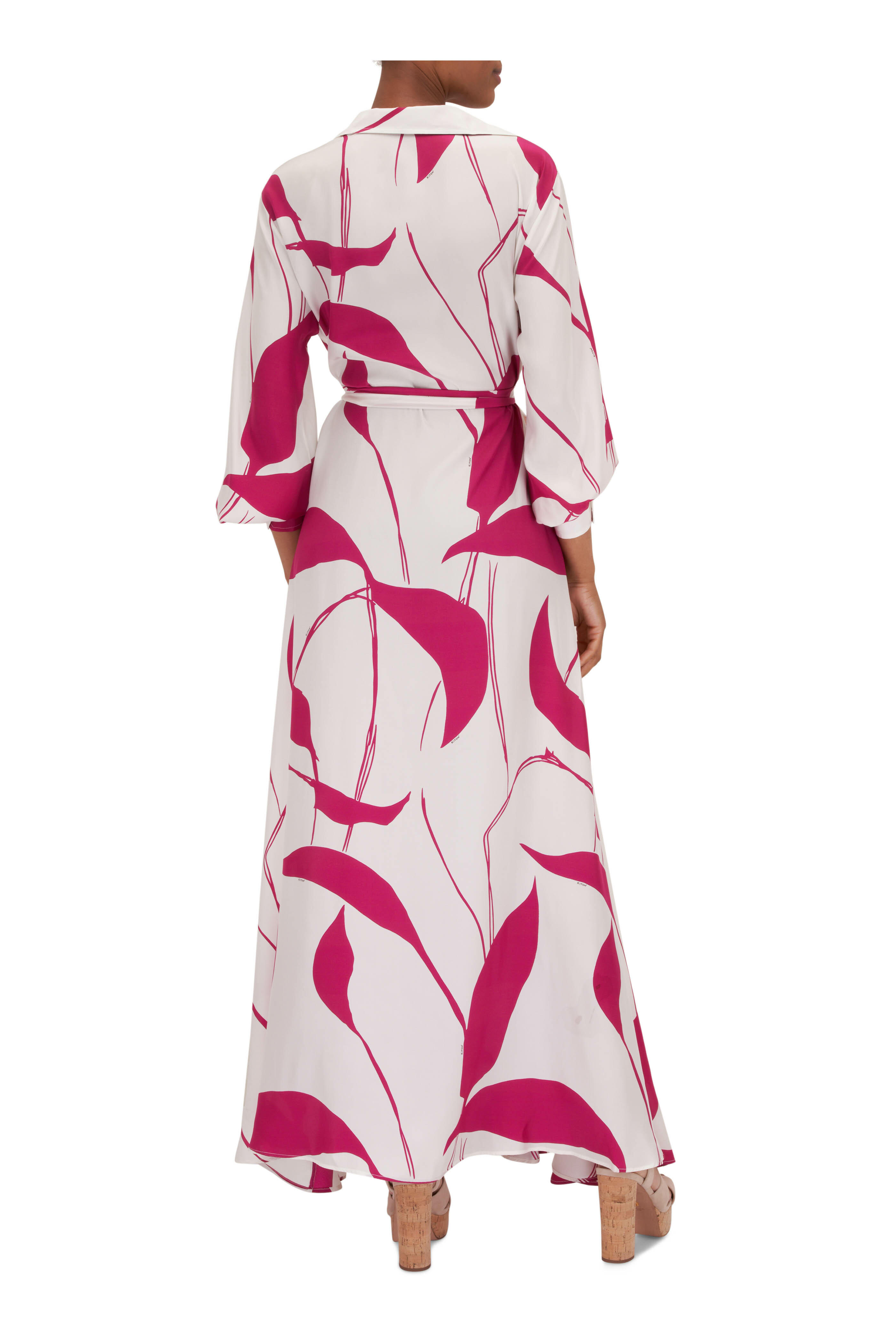 Kiton - Black & Cream Geometric Print Silk Dress