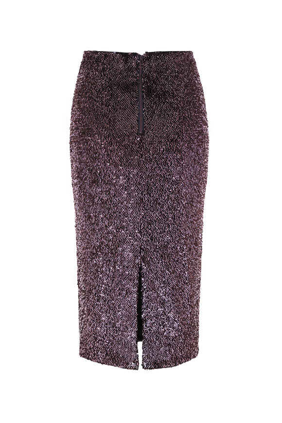 Veronica Beard Koa Black & Copper Sequin Midi Skirt - view 2
