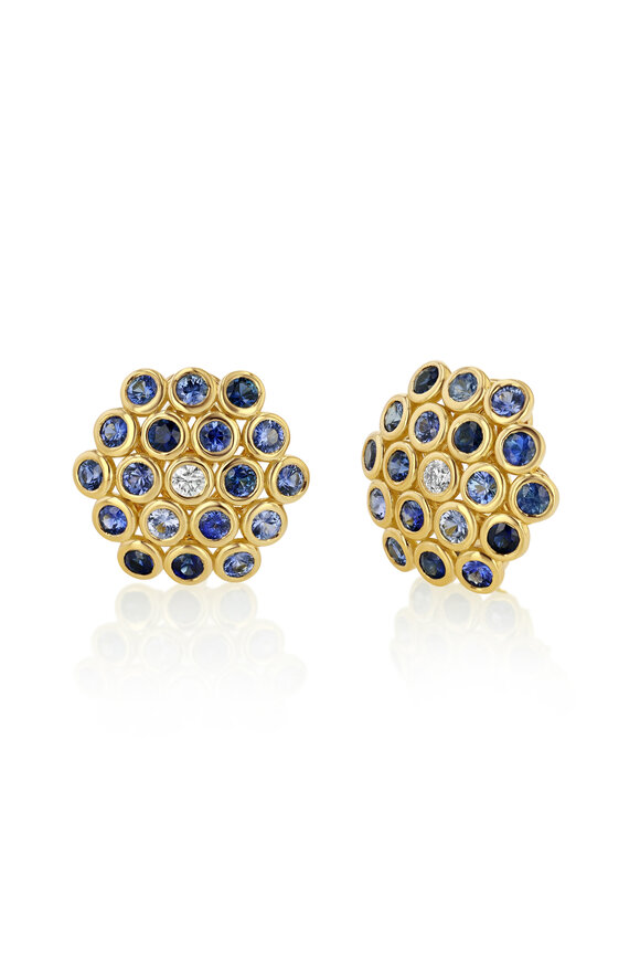 Aaron Henry Large Domed Sapphire Earrings - view 1