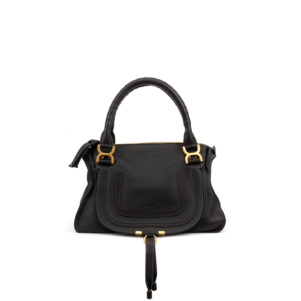 Chloé - Marcie Medium Black Leather Shoulder Bag