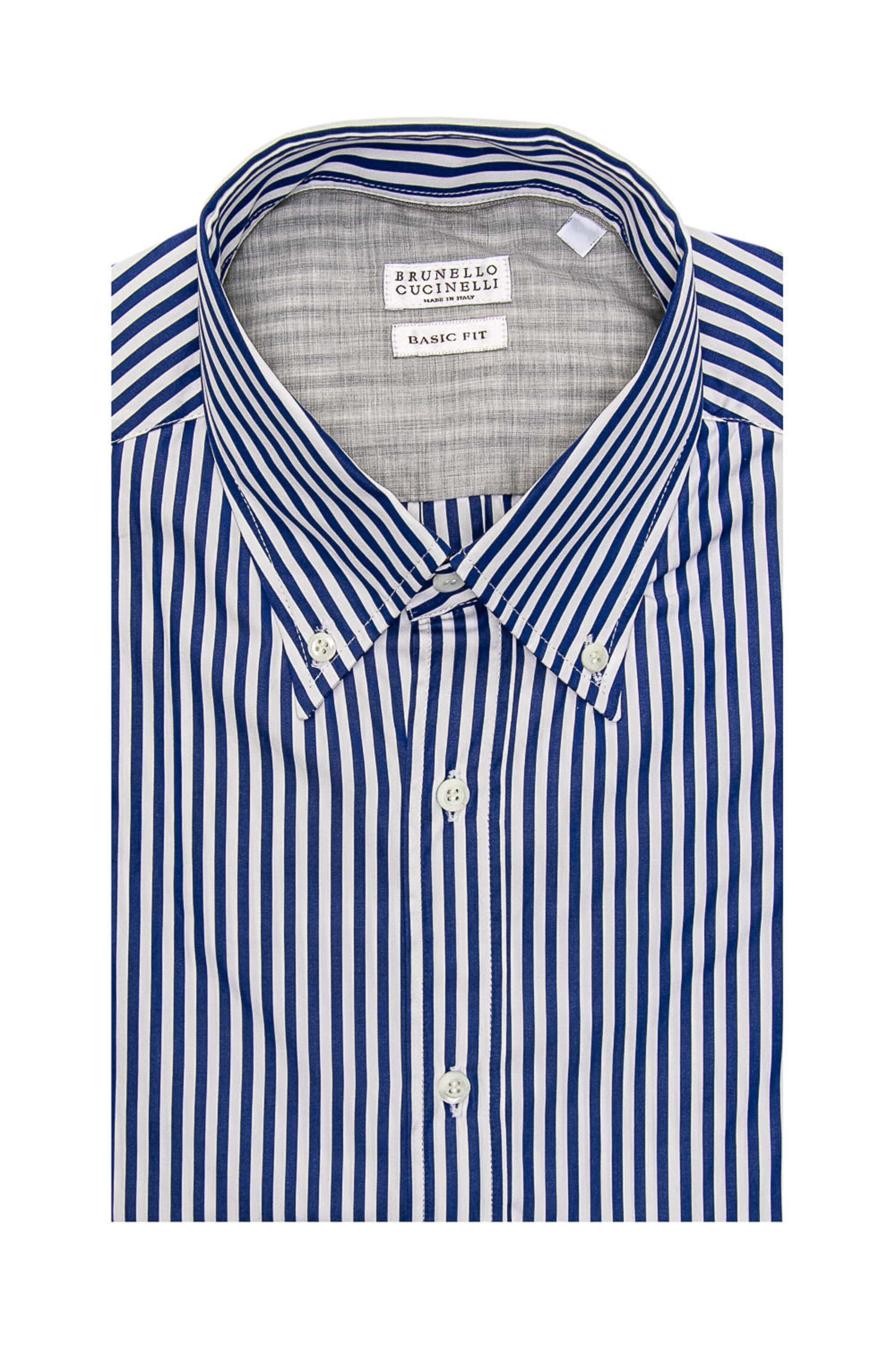 Brunello Cucinelli - Royal Blue Striped Shirt