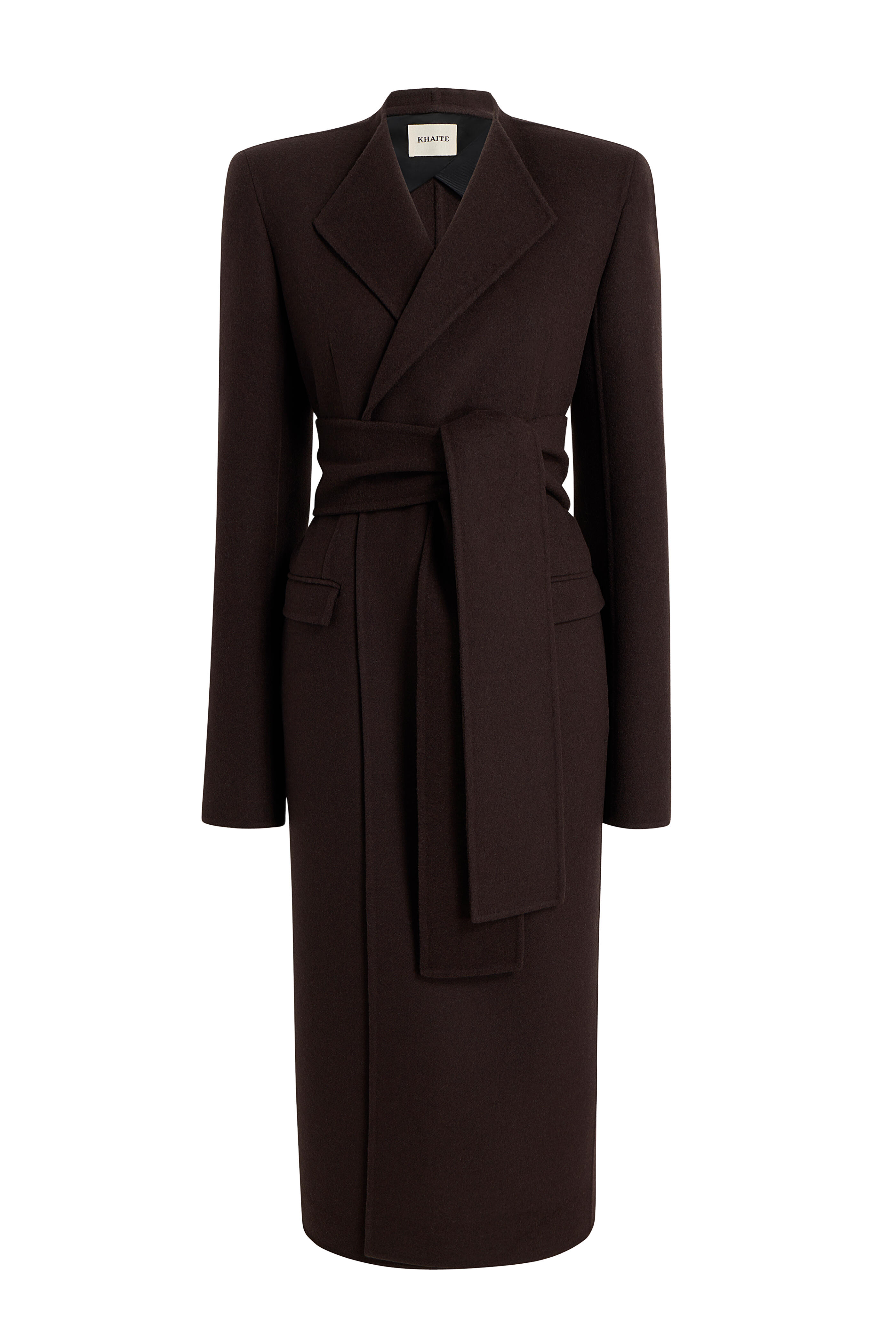 Khaite - Jelson Dark Brown Double-Faced Wool Coat