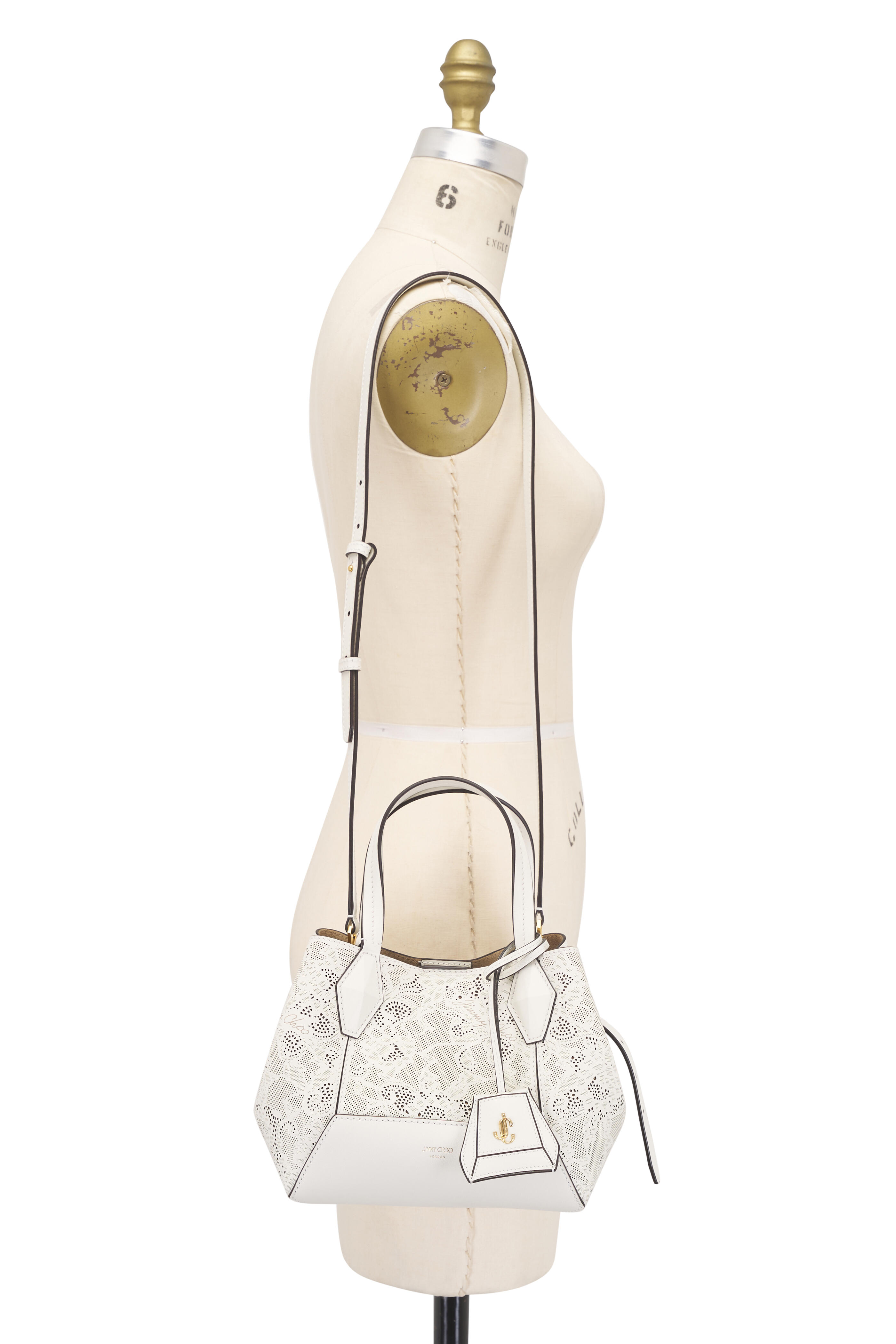Jimmy Choo - Mini Lace Diamond Latte & Natural Tote