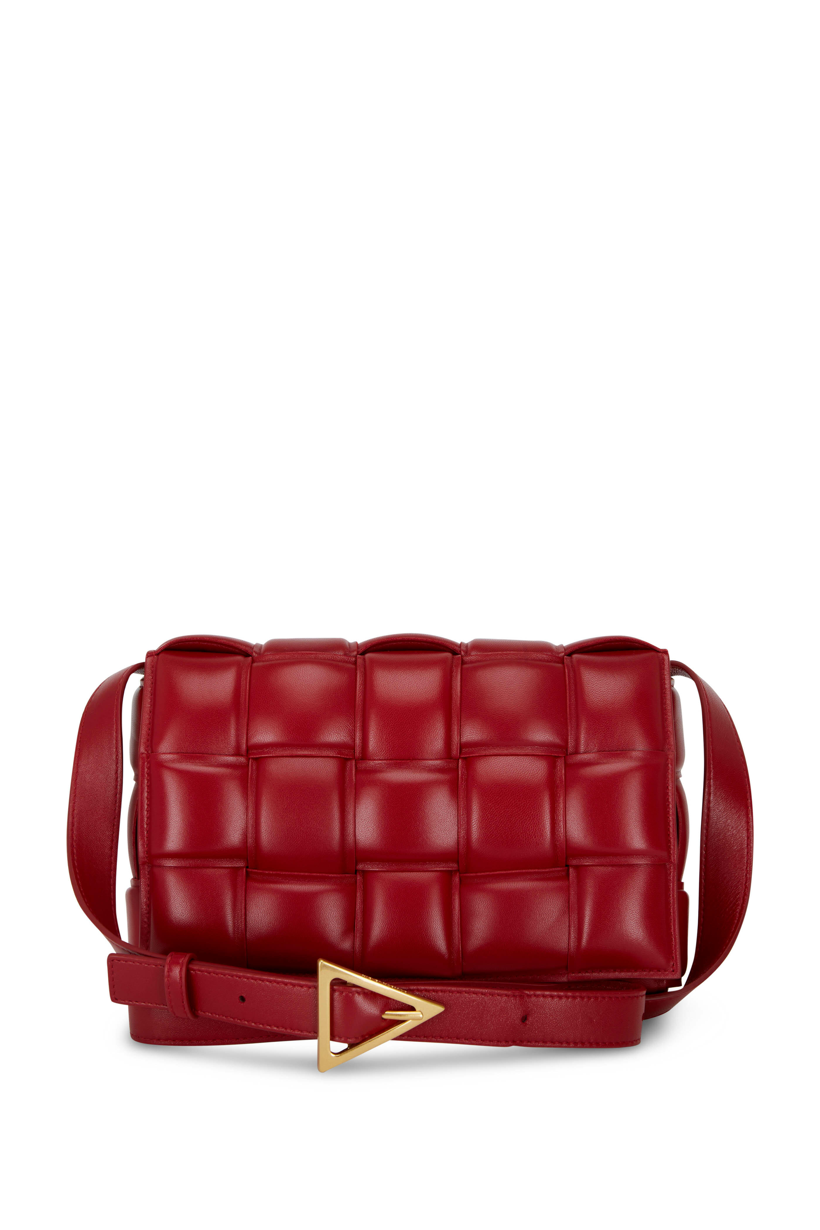 Bottega Veneta - Cassette Dark Red Padded Woven Leather