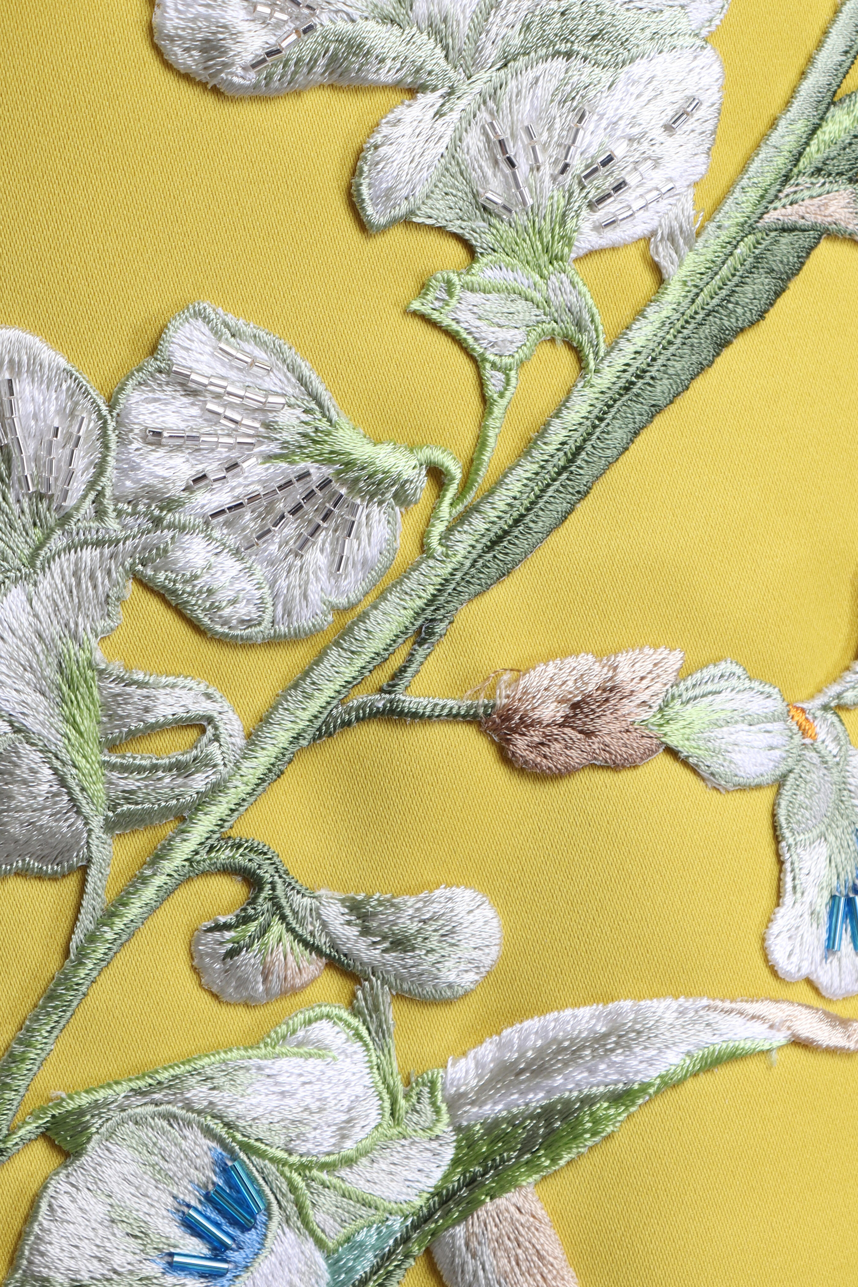 Leo Lin - Bree Mustard Embroidered Mini Dress