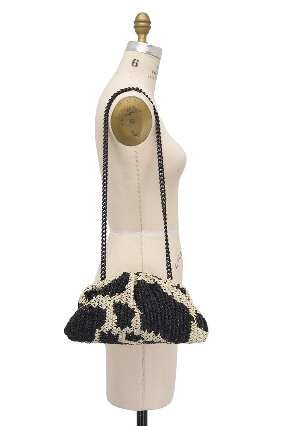 Maria La Rosa Americana Game Black & Ecru Crochet Shoulder Bag - view 6