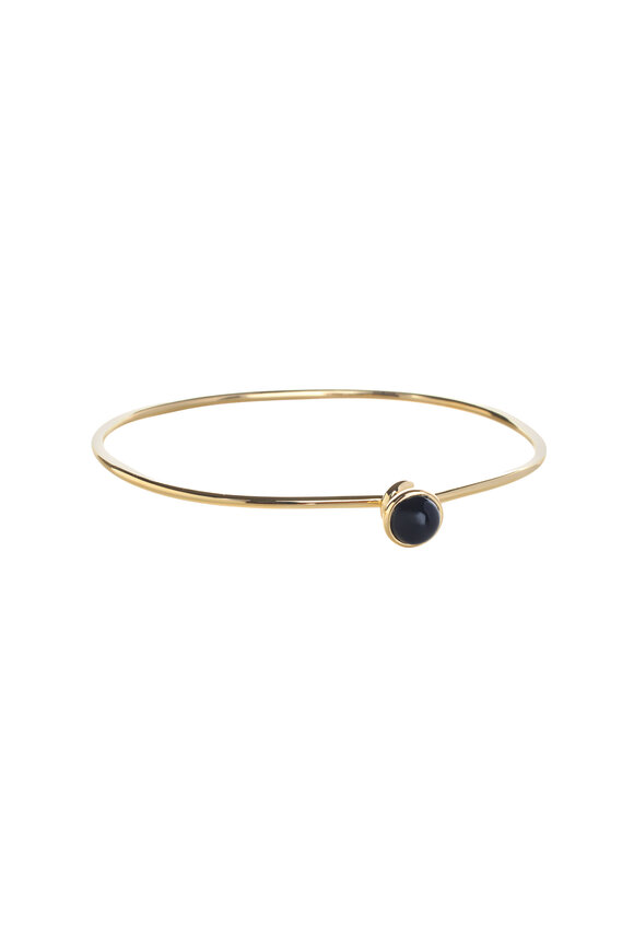 Syna - Yellow Gold Black Onyx Bauble Stack Bangle