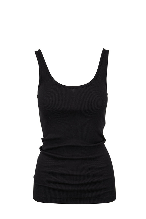 Vince - Black Ribbed Scoop Neck Tank Top | Mitchell Stores