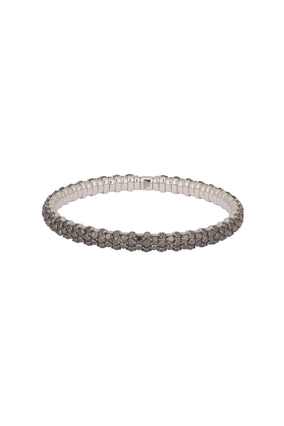 ZYDO 18k White Gold Black Diamond Stretch Bracelet - view 1