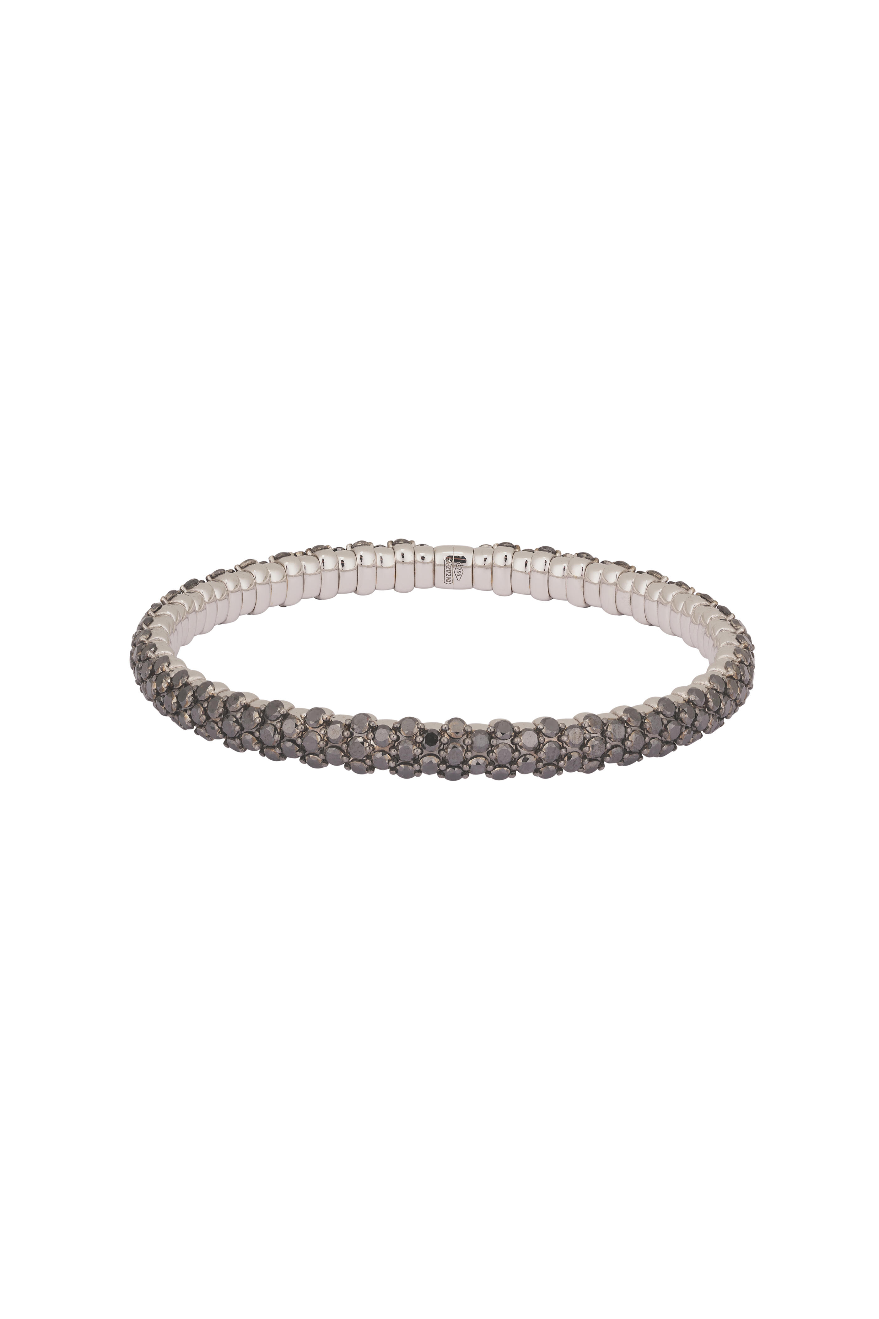 ZYDO - 18k White Gold Black Diamond Stretch Bracelet - view 1