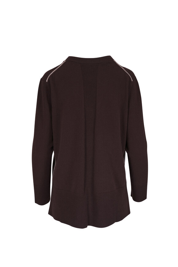 Kinross Chocalte Brown Cashmere High-Low Hem Sweater - view 3