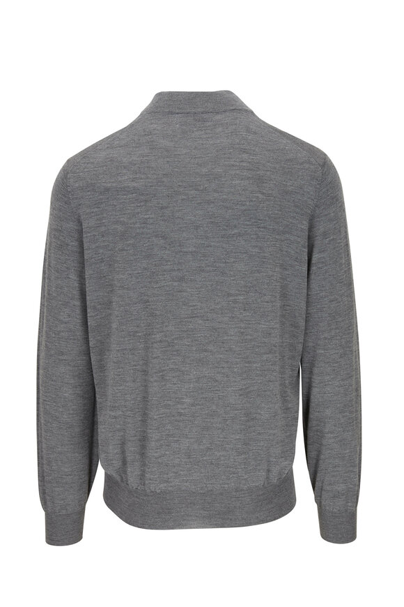 Brunello Cucinelli - Medium Gray Wool & Cashmere Quarter Zip Pullover