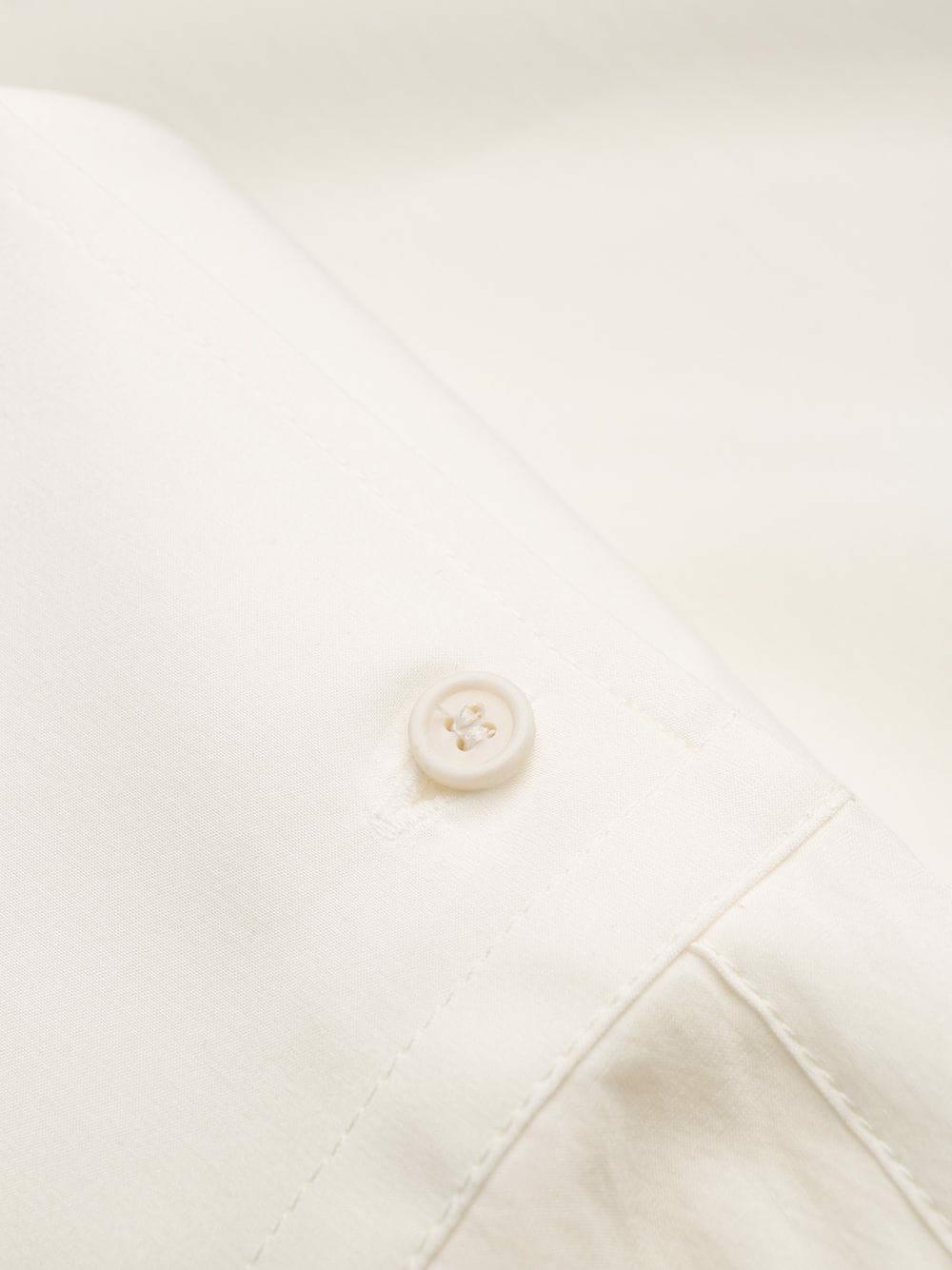 Brunello Cucinelli - White Silk Collarless Monili Panel Henley