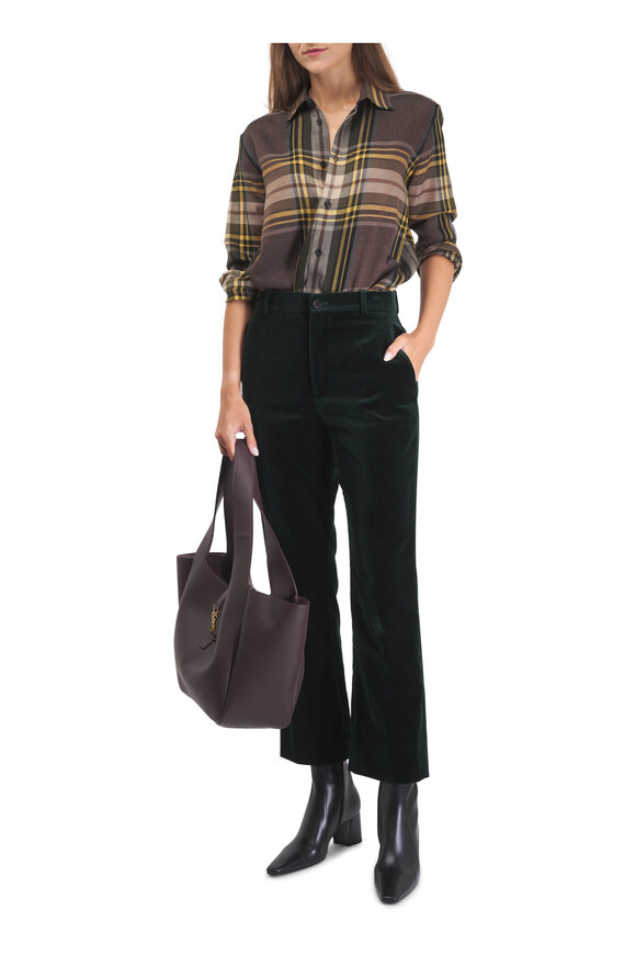 Saint Laurent Le 5 À 7 Bea Raisin Leather East/West Tote - view 4