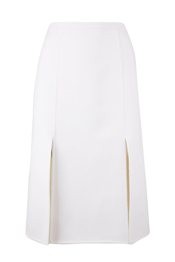 Michael Kors Collection - Ivory Double-Faced Wool A-Line Skirt