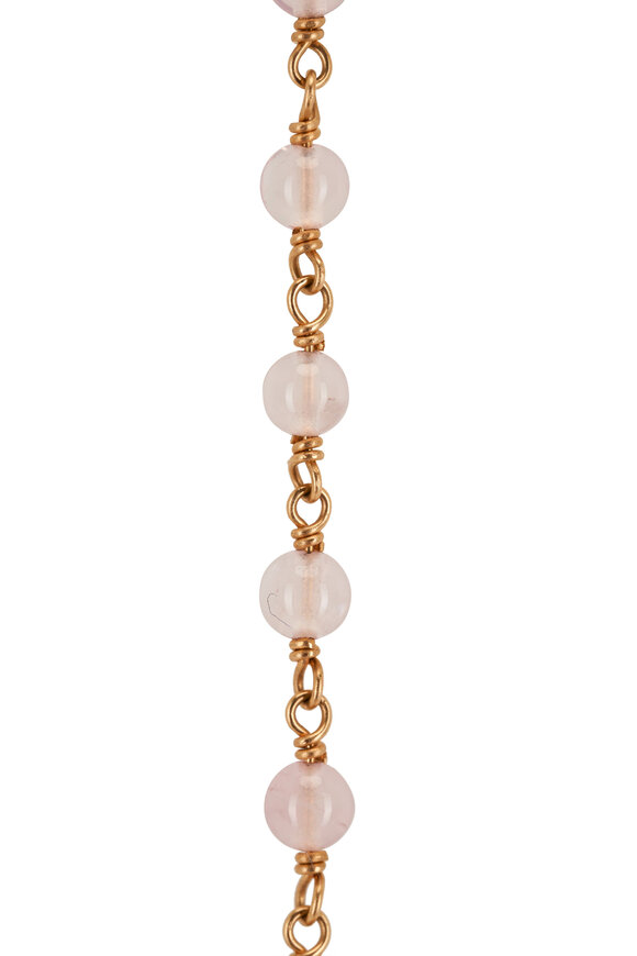 Tina Negri - Roundel Rose Quartz 18K Gold Bracelet