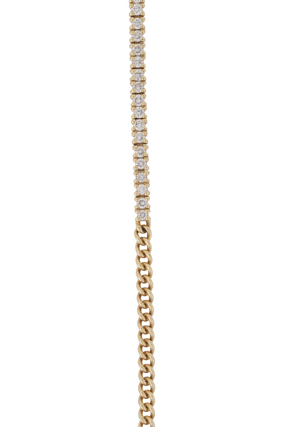 Kai Linz 14k Yellow Gold Full Cut Diamond Bar Bracelet - view 2
