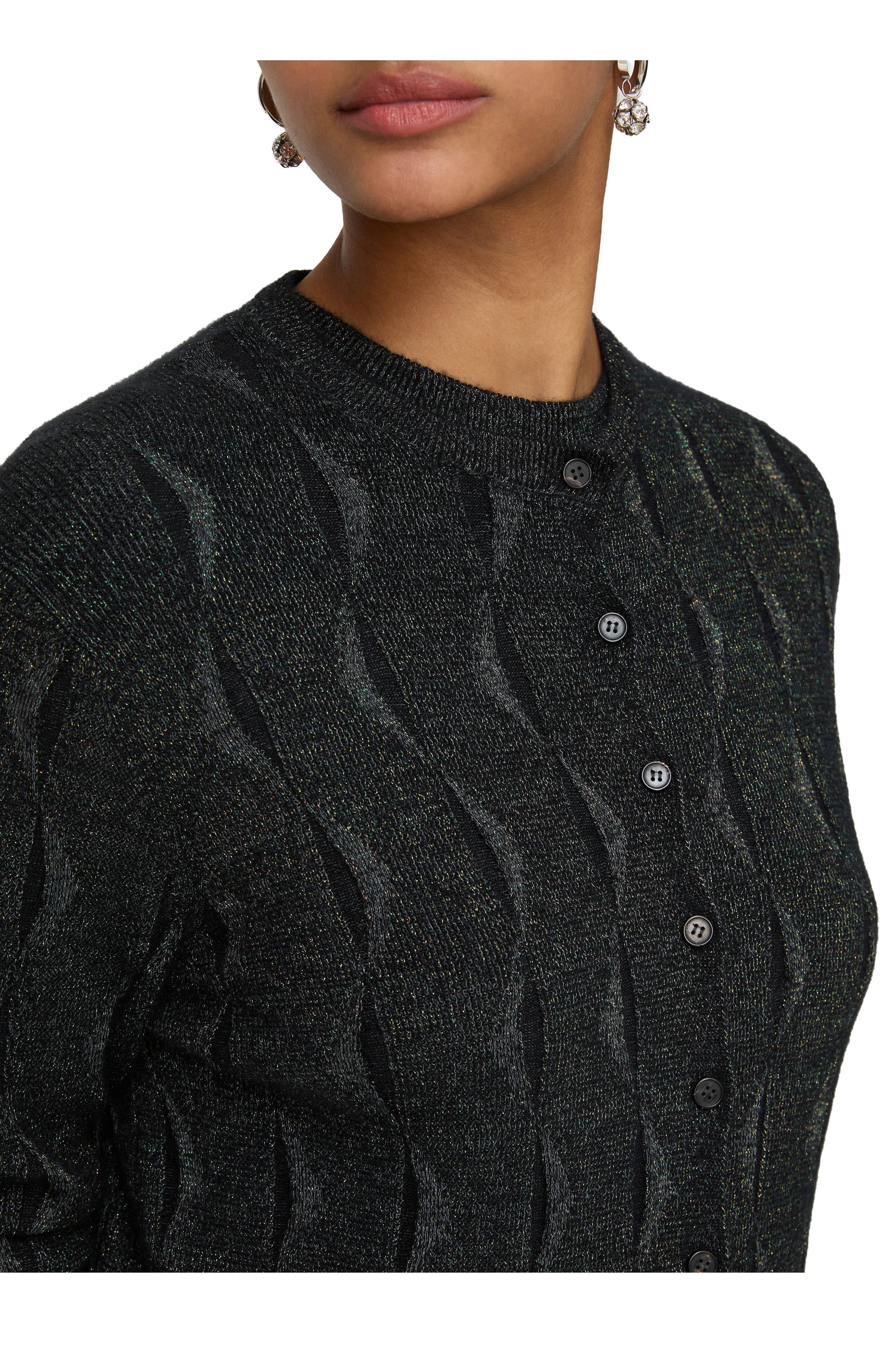 Lafayette 148 New York - Black Multi Iridescent Cashmere Cardigan