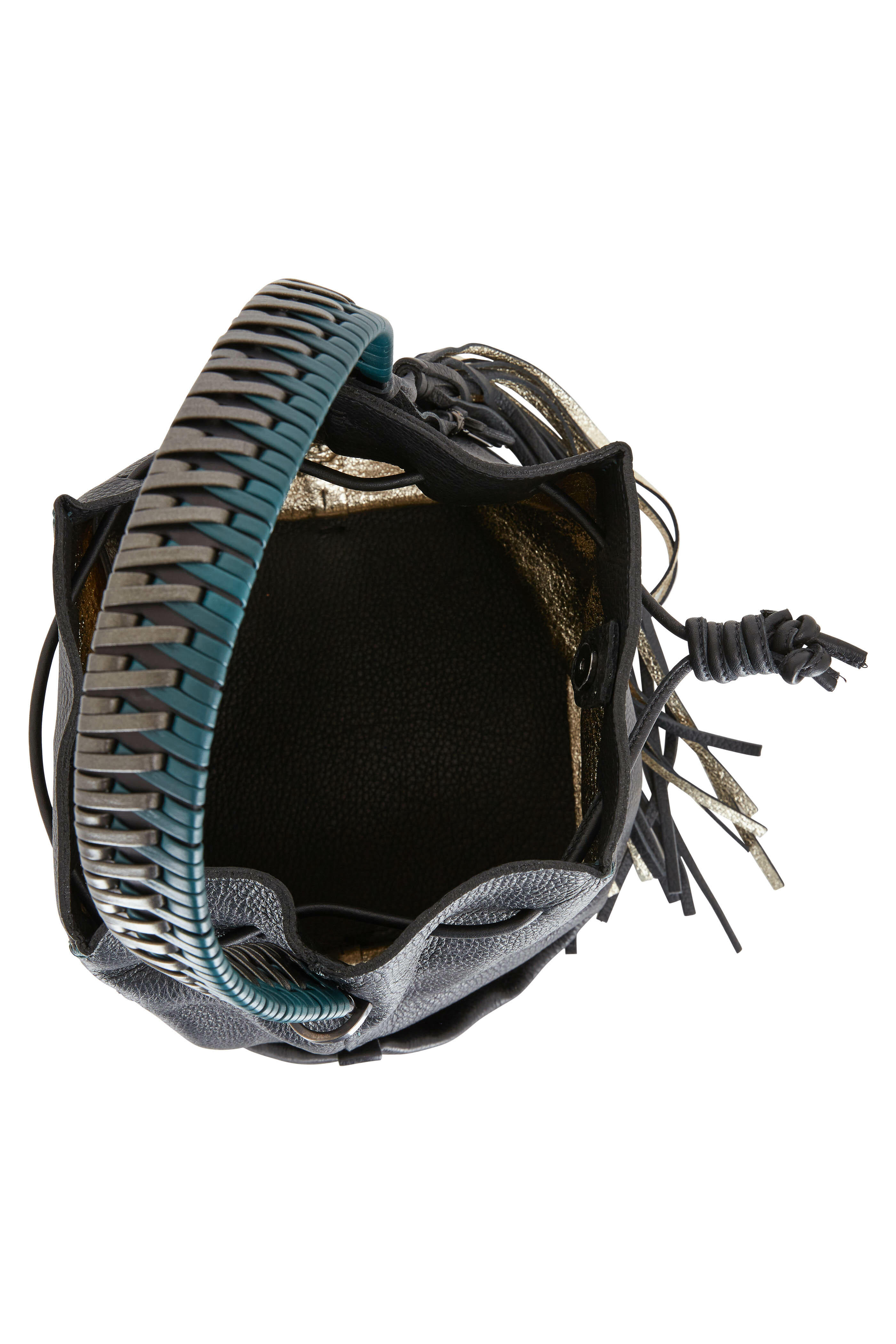 Henry Beguelin - Black Grained Leather Small Hobo Bucket Bag