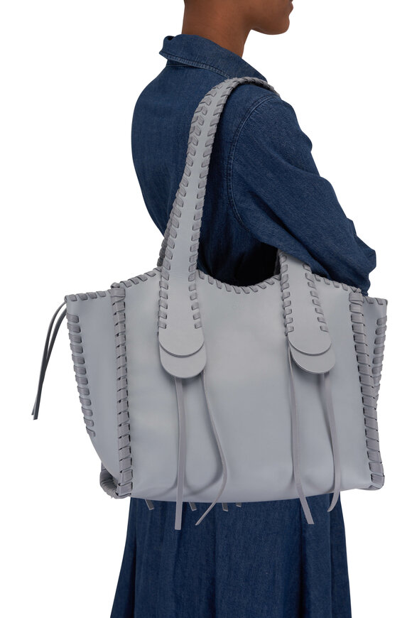 Chloé - Medium Mony Storm Blue Whipstitch Tote 