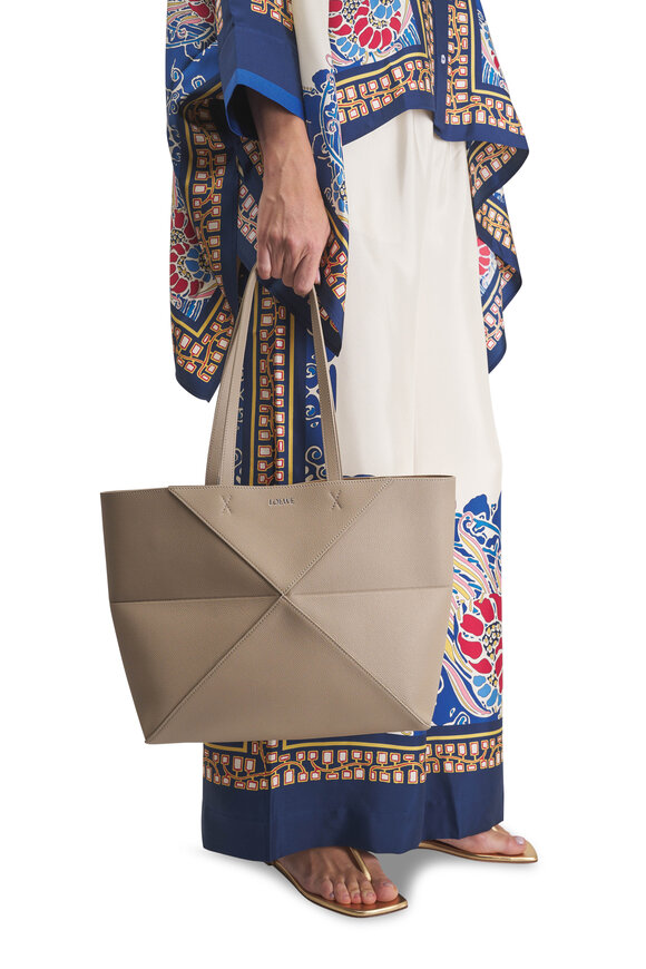 Loewe Medium Horizontal Puzzle Fold Clay Leather Tote - view 2