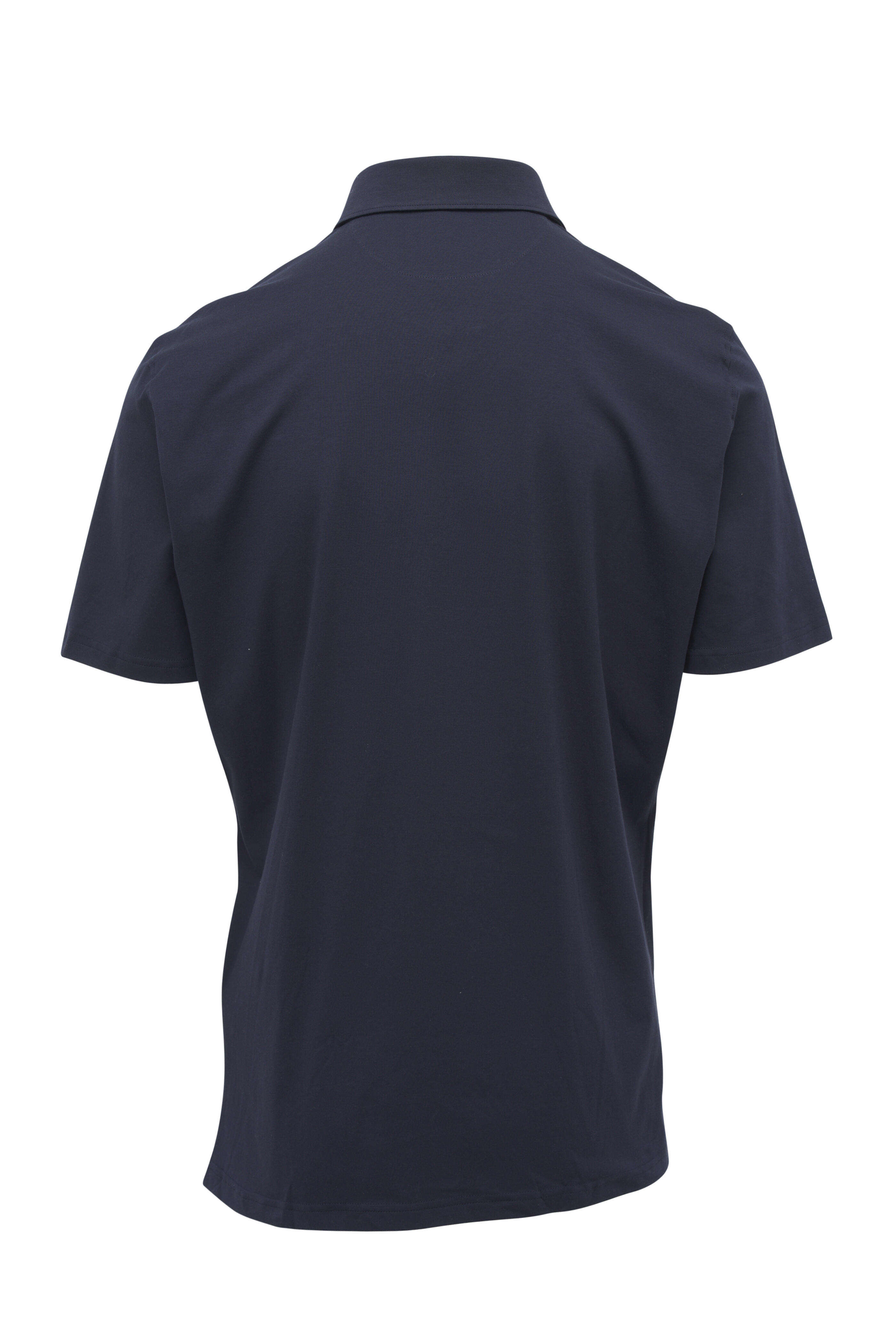 Emanuel Berg - Navy Blue Stretch Knit Cotton Polo