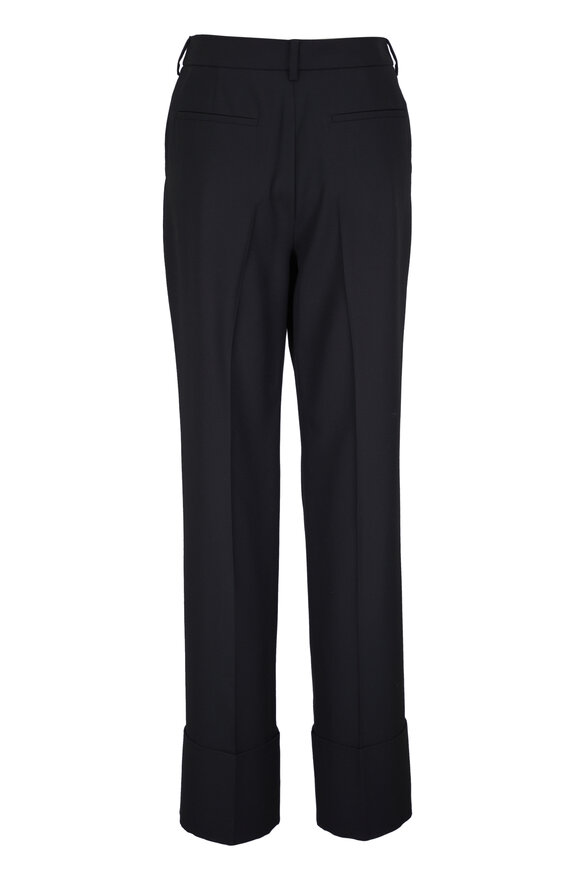 Valentino Black Virgin Wool Cuffed Pant - view 5