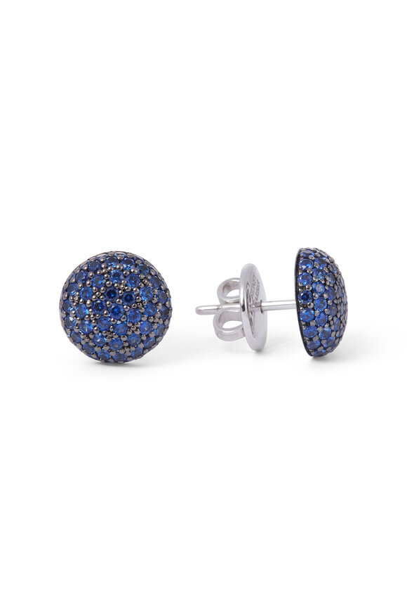 Sidney Garber - Perfect Pavé Sapphire Button Earrings