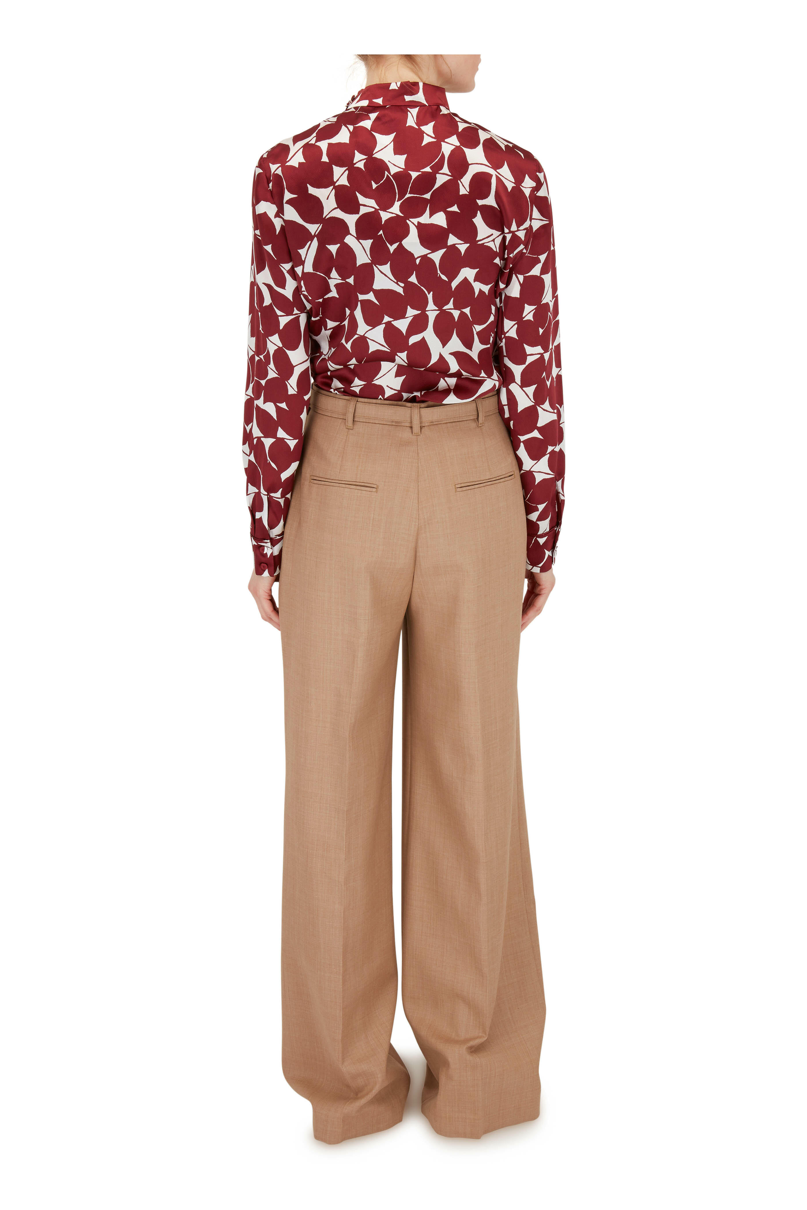 Gabriela Hearst - Marcelina Foliage Print Silk High Neck Blouse