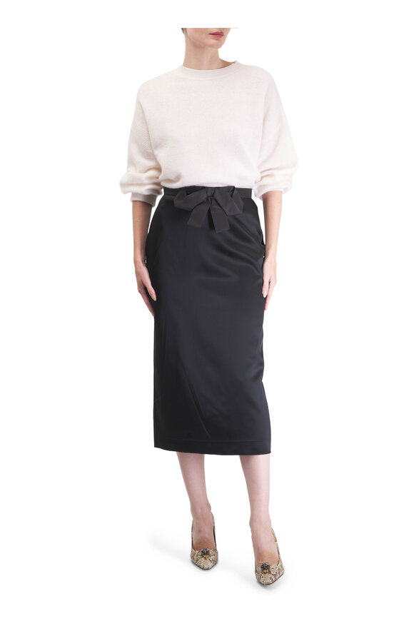 Le Kasha Modena White Brushed Knit Cashmere Sweater - view 2