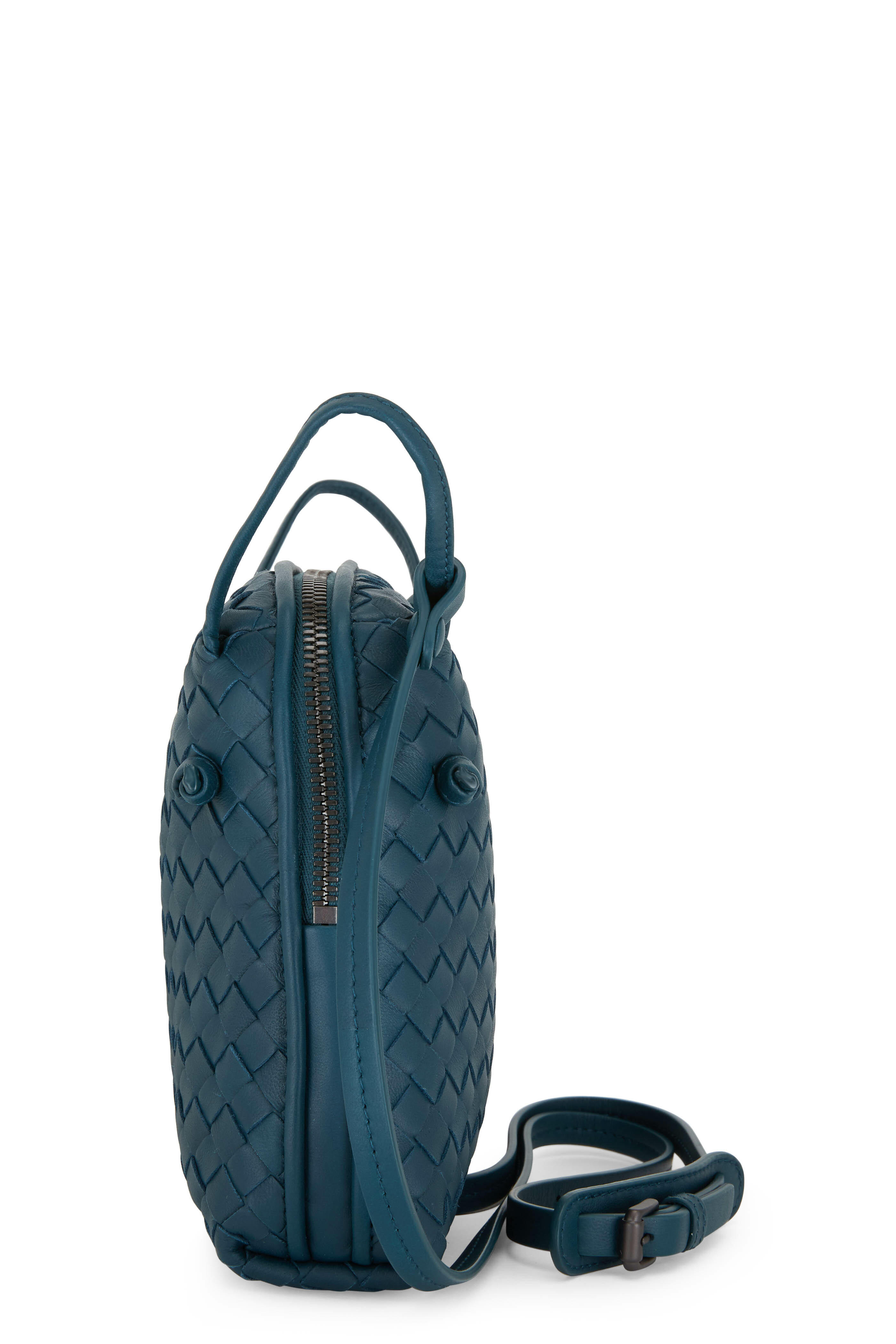 Bottega Veneta Small Quilted Point Leather Bag - Blue Crossbody Bags,  Handbags - BOT206688