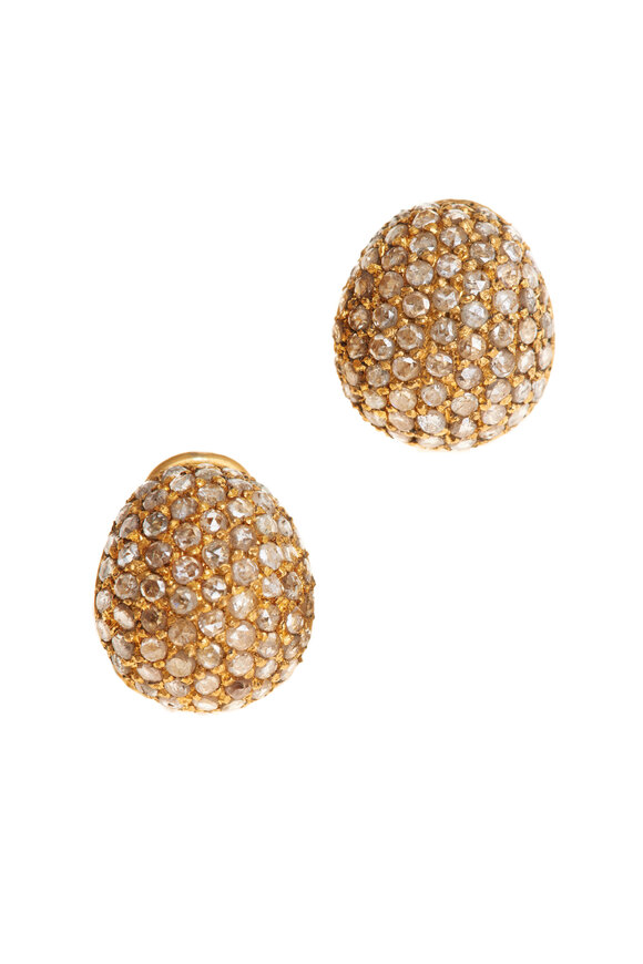 Yossi Harari - Roxanne Gold Cognac Diamond Earrings