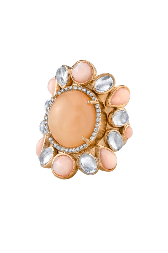 Irene Neuwirth - 18k Rose Gold Peach Moonstone Ring 