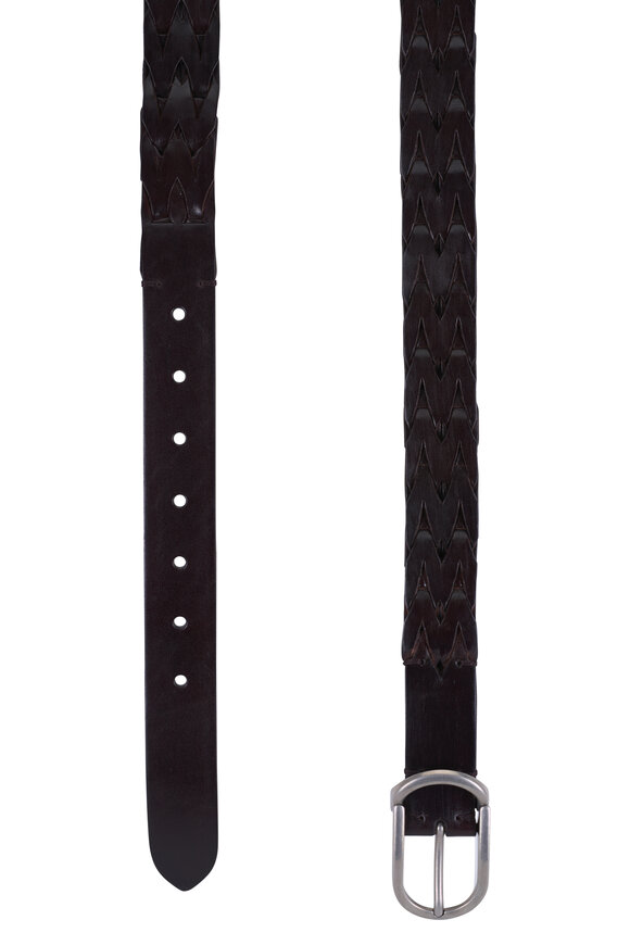 Brunello Cucinelli Brown Braided Leather Belt - view 2