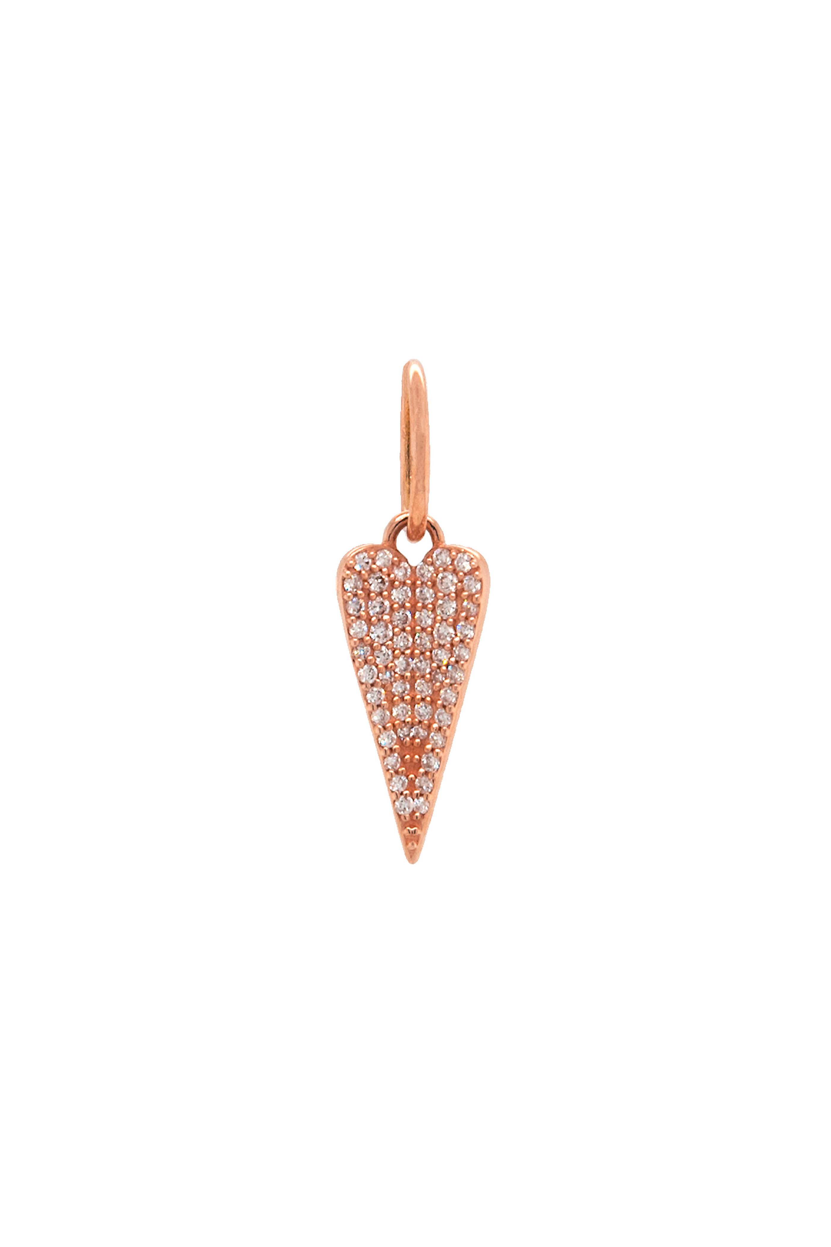 Bridget King - 14k Rose Gold Mini Folded Heart Pendant - view 1