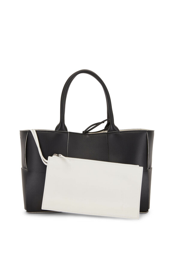 Bottega Veneta - Black & White Woven Leather Tote