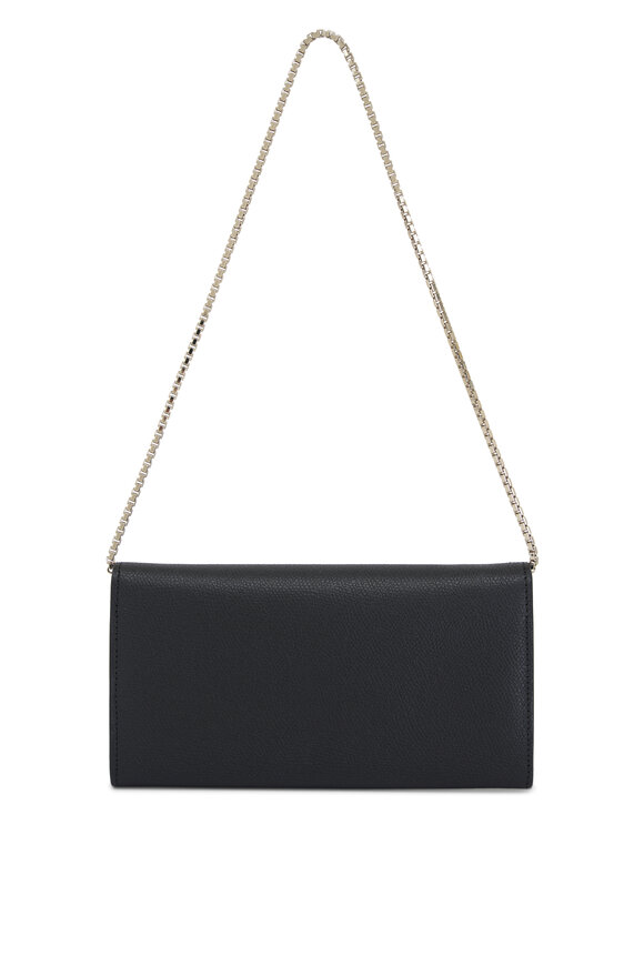 Valextra - Iside Black Continental Chain Purse 