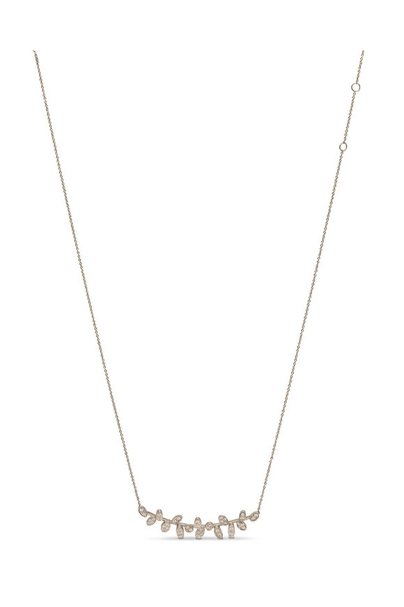 Luisa Rosas Diamond Leaf Pendant Necklace - view 2
