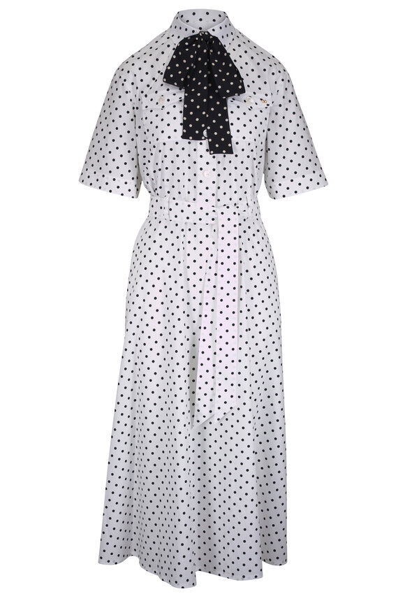 Valentino Black & White Polka Dot Midi Dress - view 1