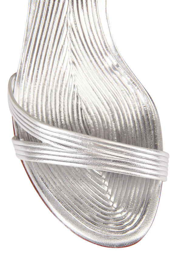 Santoni Serpentive Silver Sandal, 90mm - view 4